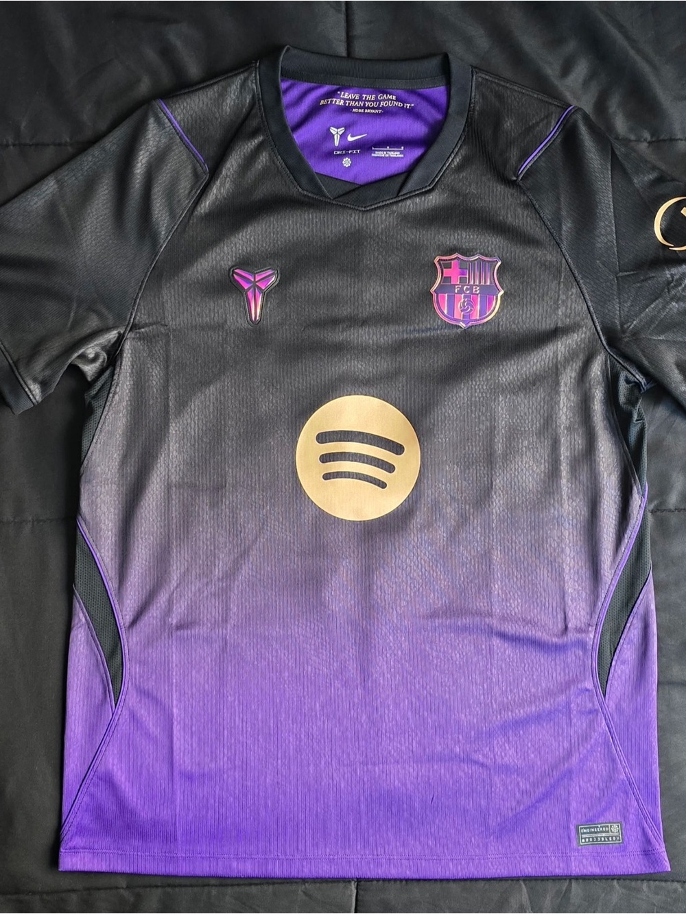 FC Barcelona Mamba Gradient Black to Purple Soccer Jersey